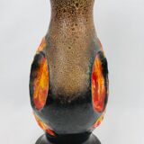 Walter Gerhards vintage vase in orange and brown fat lava, 1960