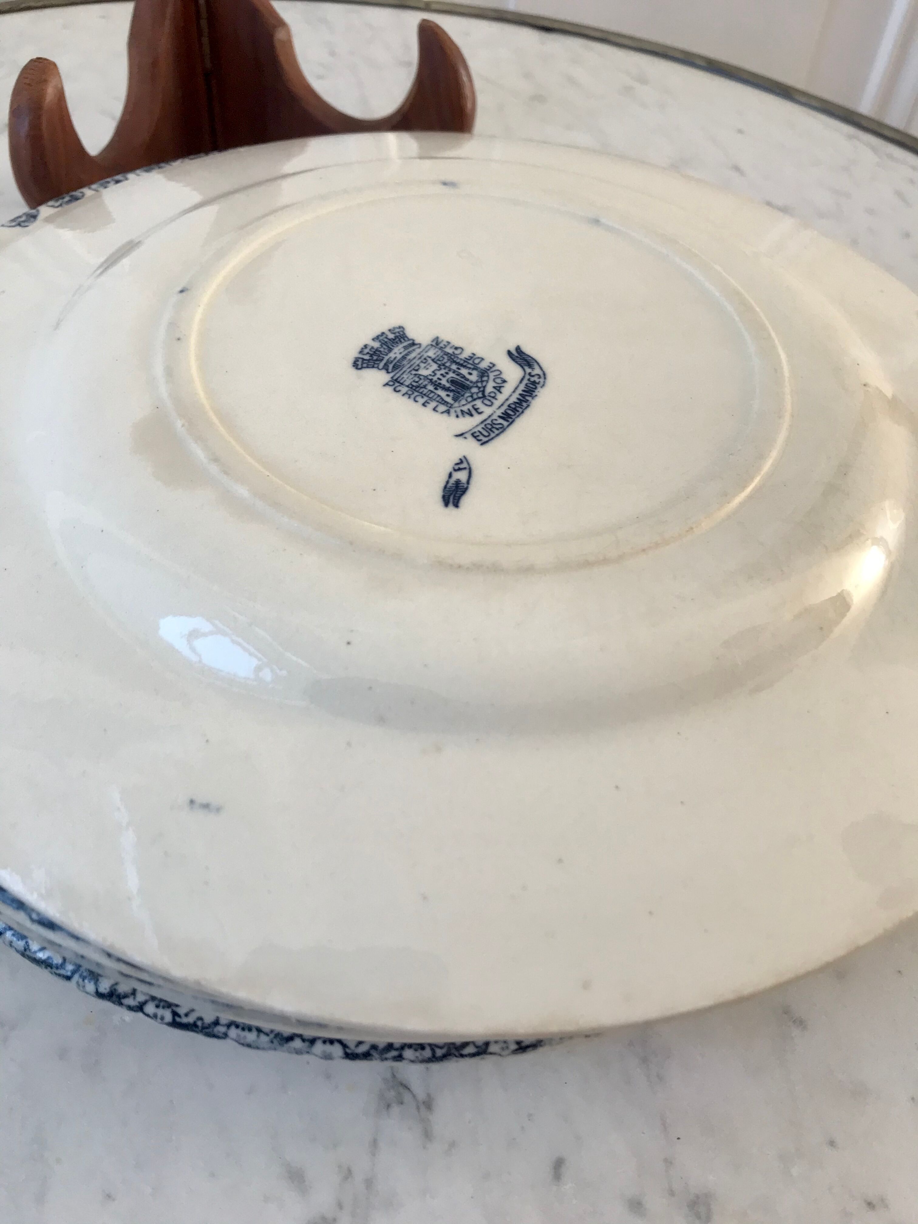 Set of 5 flat plates Gien Terre de Fer model "Fleurs Normandes"