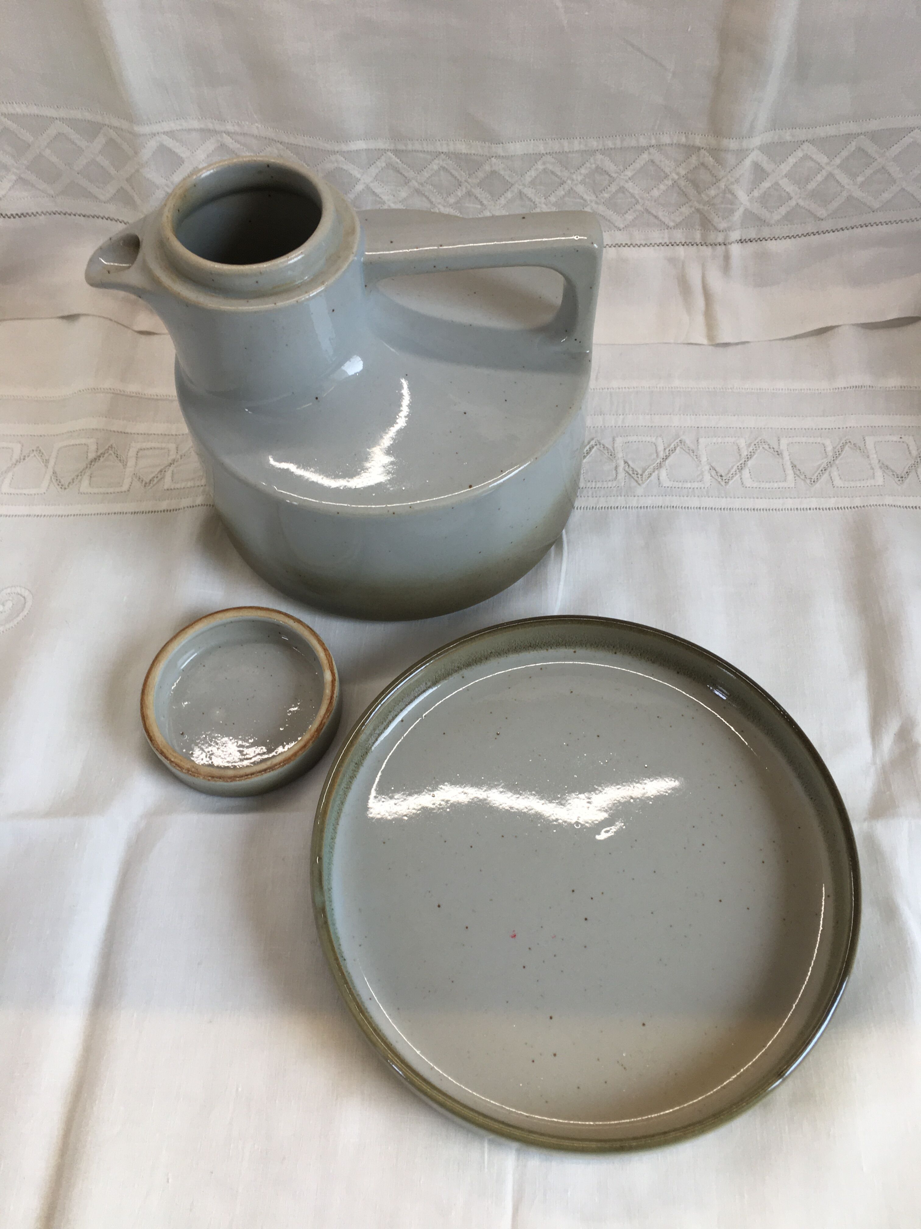 Rare coffee / tea service in Brenne sandstone "Grand Feu" - France 70s