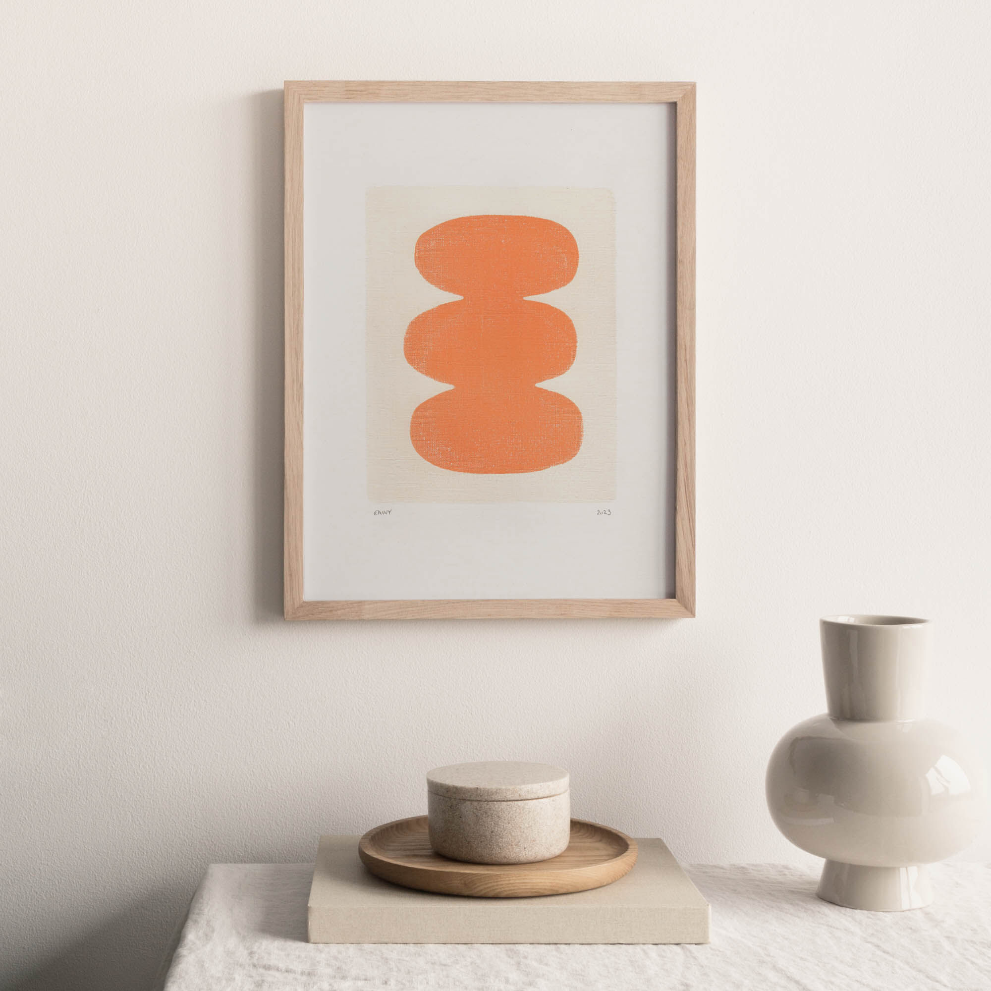 Lost abstract painting on paper signed Eawy