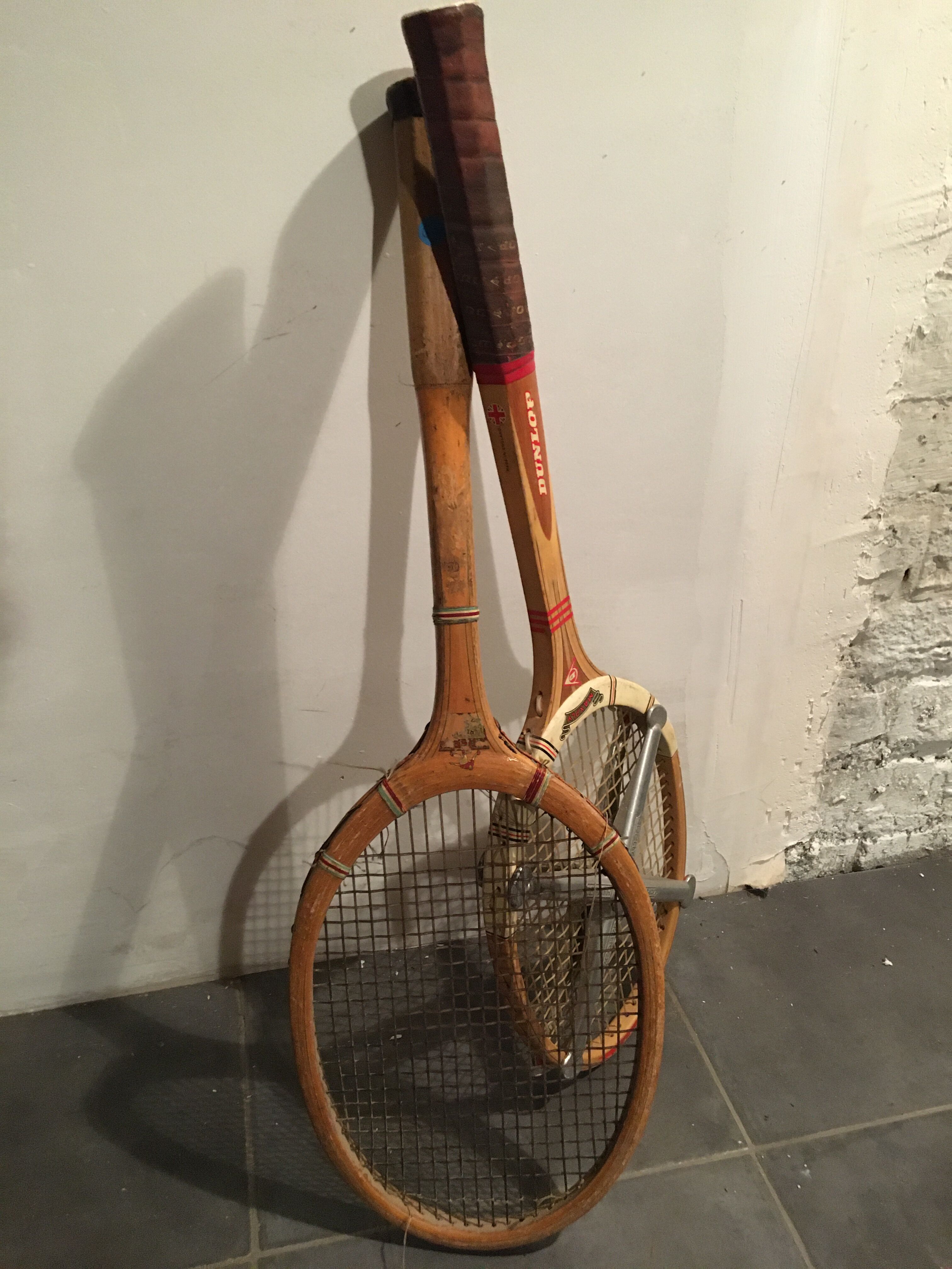 2 old tennis rackets