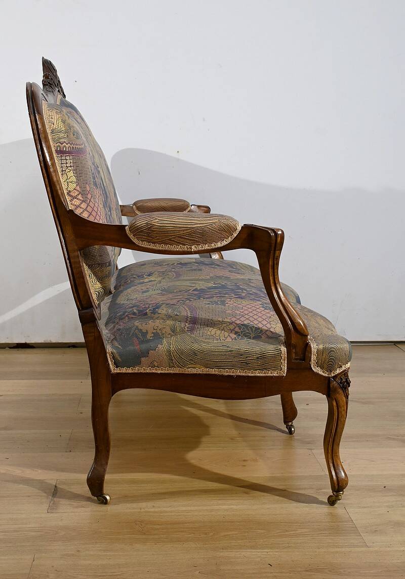 Louis XV style living room in walnut – 1920