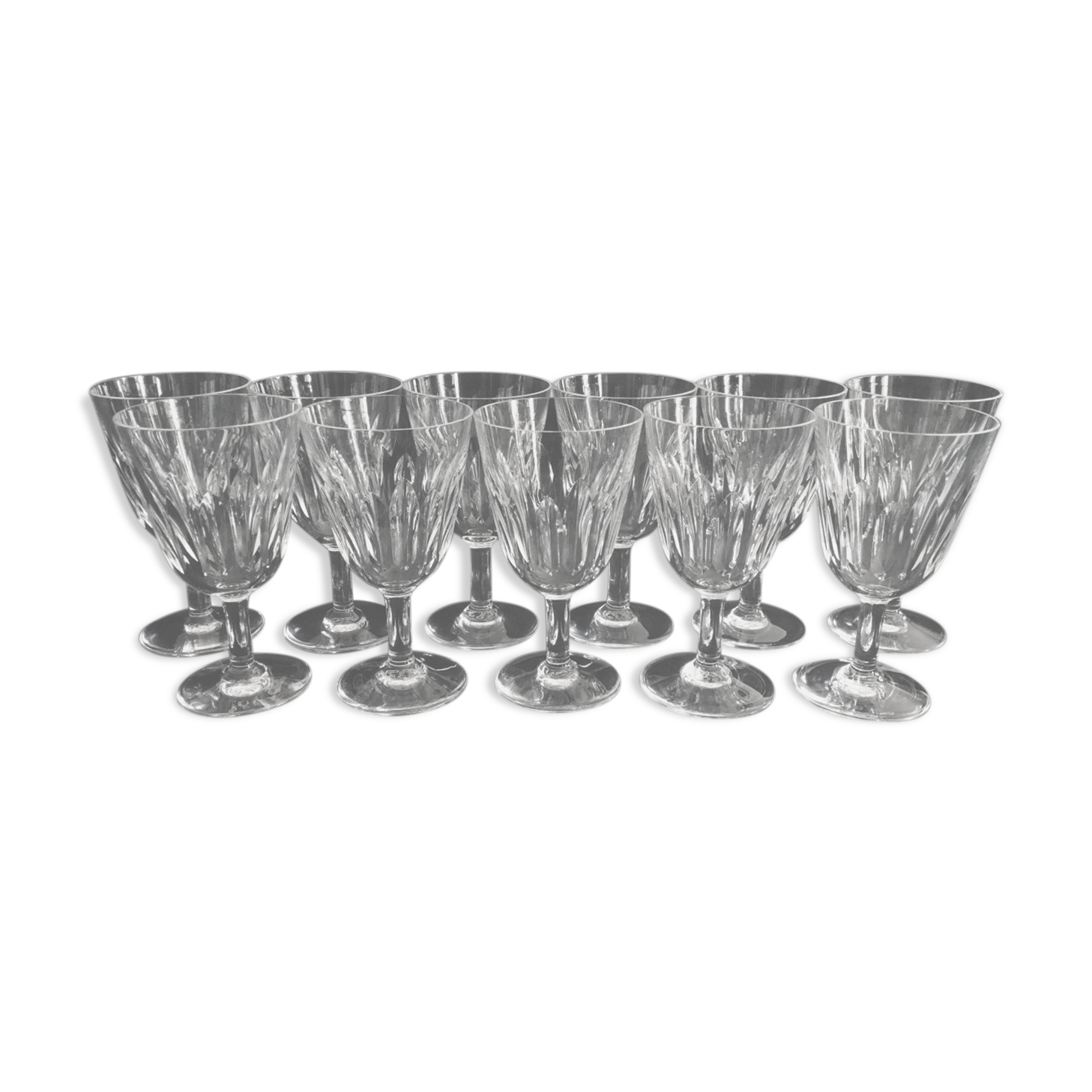 Set of 11 crystal red wine glasses Baccarat model Casino