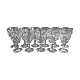 Set of 11 crystal red wine glasses Baccarat model Casino
