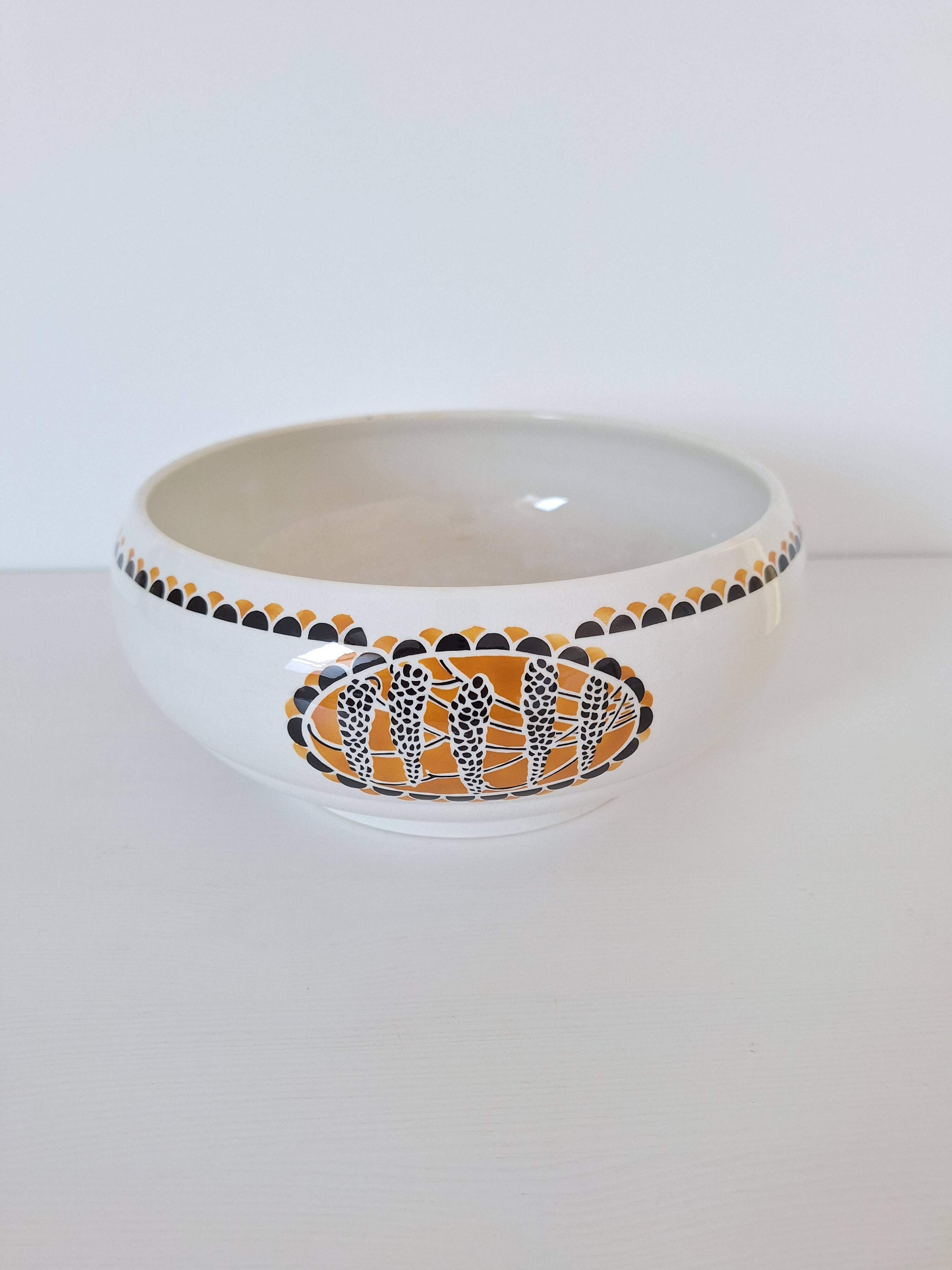 Sarreguemines Nomeny Art Deco Salad Bowl