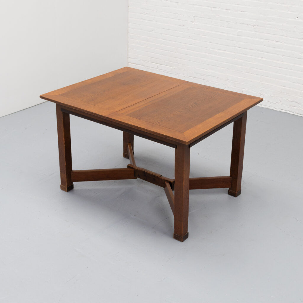 Table à manger Art Déco néerlandaise extensible des années 1920