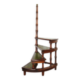 Escalier de Bibliothèque en bois et cuir – Escabeau Spirale Style Victorien