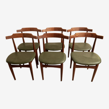 Set of 6 Danish chairs by hans olsen for the manufacturer frem røjle