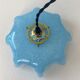 Old blue glass pendant lamp from vintage clichy