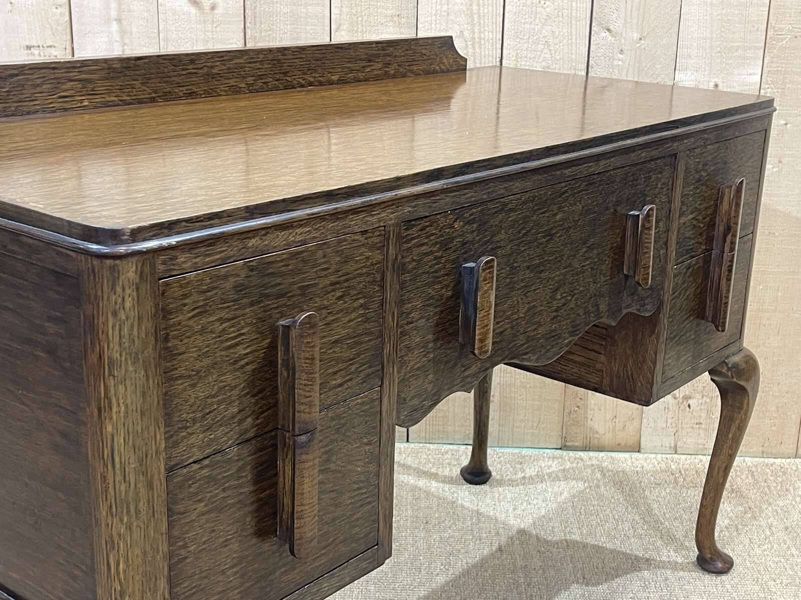 English Chippendale oak desk from the 1930s