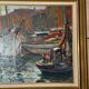 Antique painting, seascape signed Louis Dufour, dated 1943