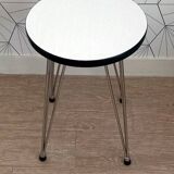 Vintage “SIF” round stool in formica and Eiffel legs.