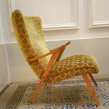 Fauteuil lounge chair wing scandinave années 50 60