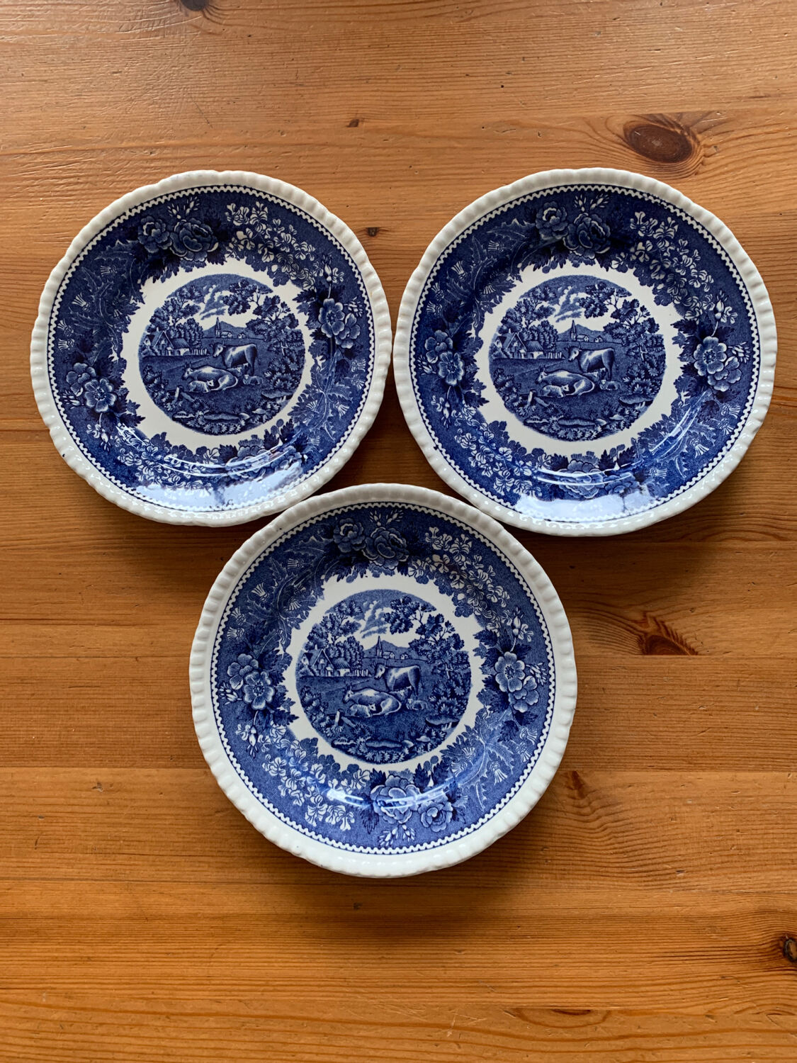 Set of 3 plates Adams English Scenic