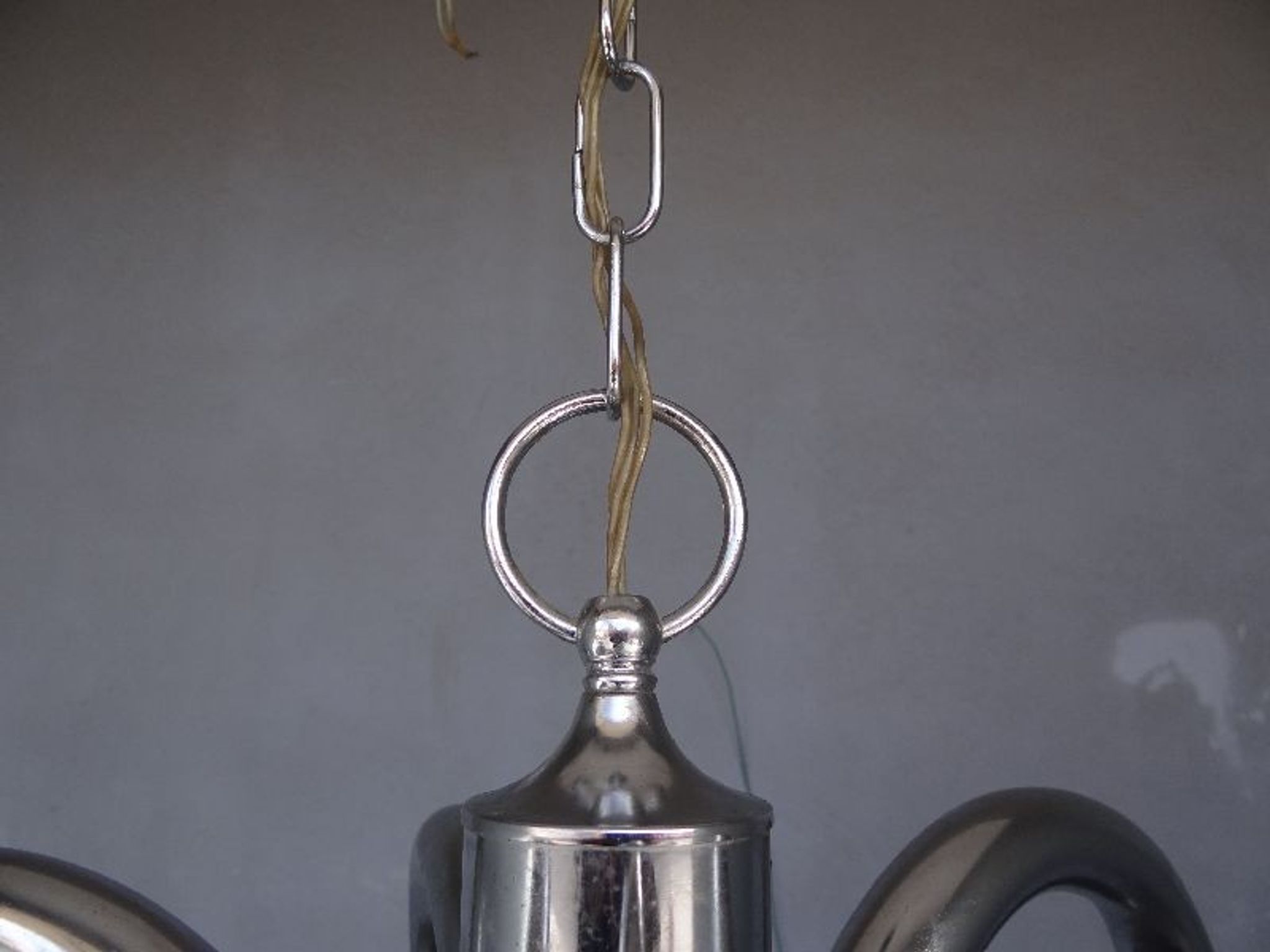 Chandelier design 1970 steel chrome