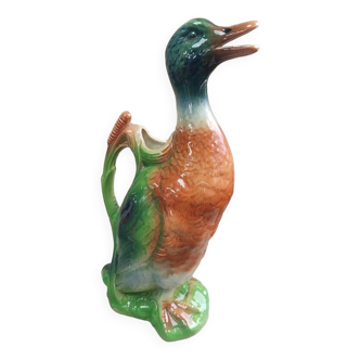 Saint Clement earthenware duck slip carafe