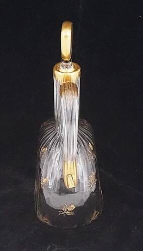 Daum Nancy, thistle carafe, engraved, gilded, crystal, very good condition.