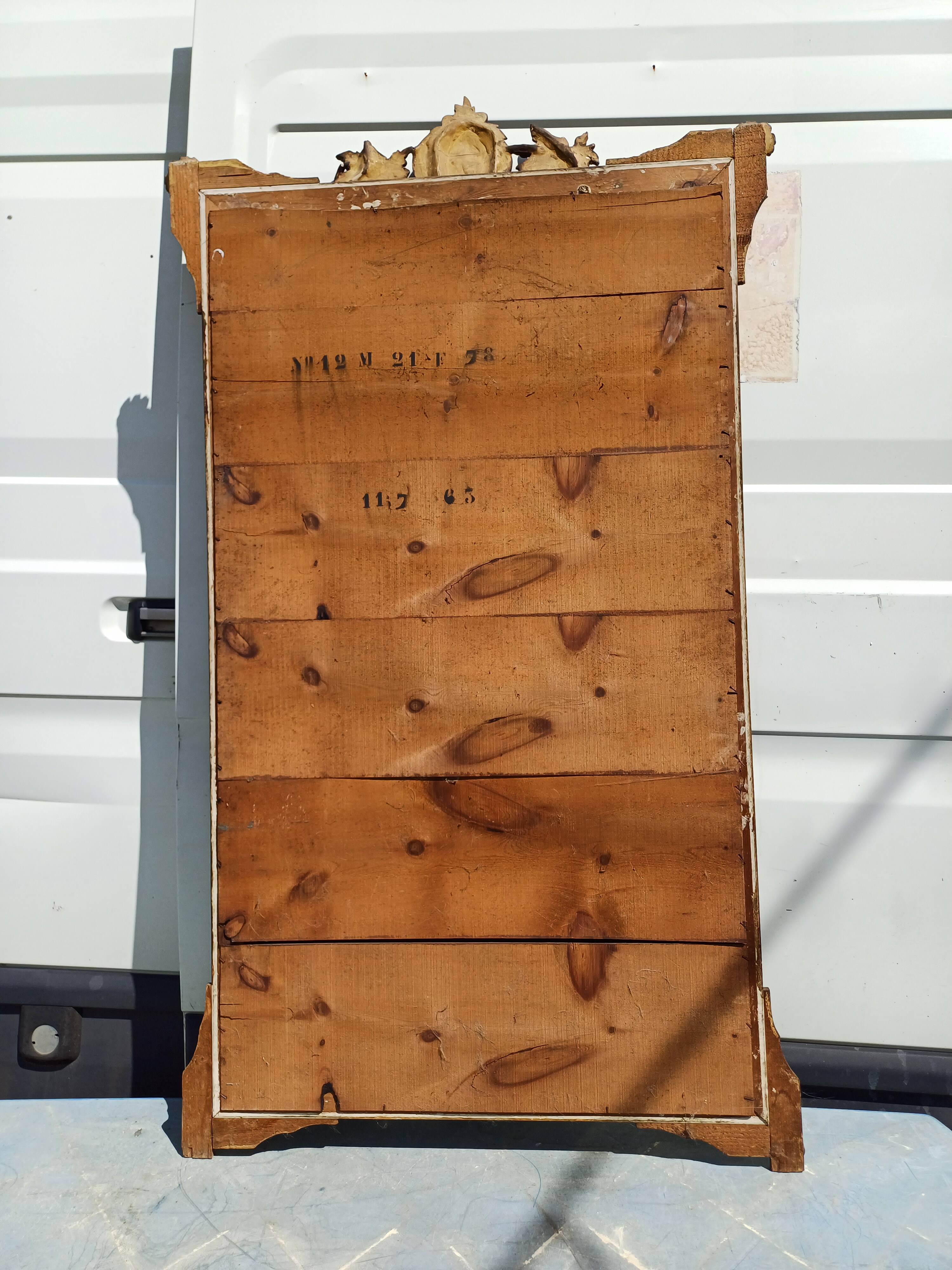 Miroir de Cheminée 19 éme en Bois et Stuk Doré