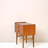 Teak nightstand with two drawers