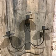 Decorative wall lamp in old wood
