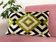 Velvet cushion Ikat diamond green