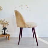 Vintage barrel furry chair with compass legs