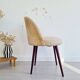 Chaise moumoute tonneau vintage pieds compas
