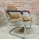 Vintage tubular ribbed office armchair