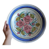 Large old ceramic and rose dish
