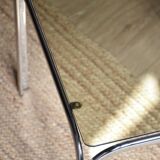 70s chrome and smoked glass side table