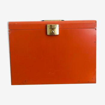 Orange metal storage box