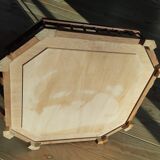Large octagonal wooden marquetry platter