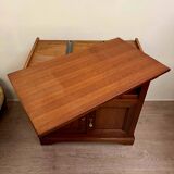 Small 70s TV cabinet in solid cherry wood