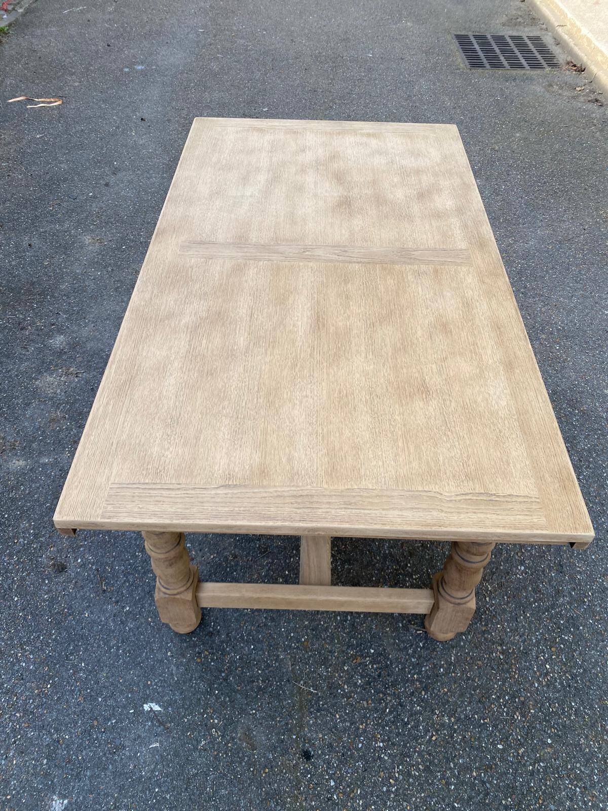 Renovated 19th-century oak extendable farmhouse dining table 160-240cm