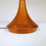 Mid-century table lamp in solid teak by Lisbeth Brams, Denmark, 1960s.