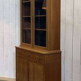 English two-piece mahogany bookcase from the 1950s