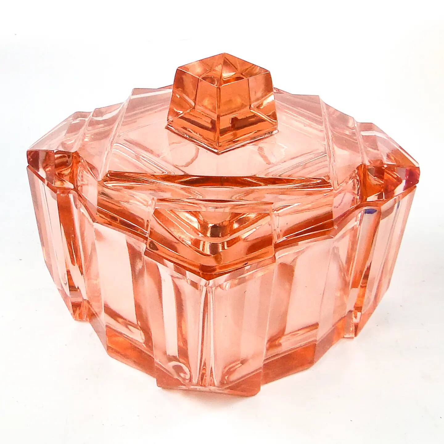 Art Deco bonbonniere, crystal, Moser, Czechoslovakia, 1930s