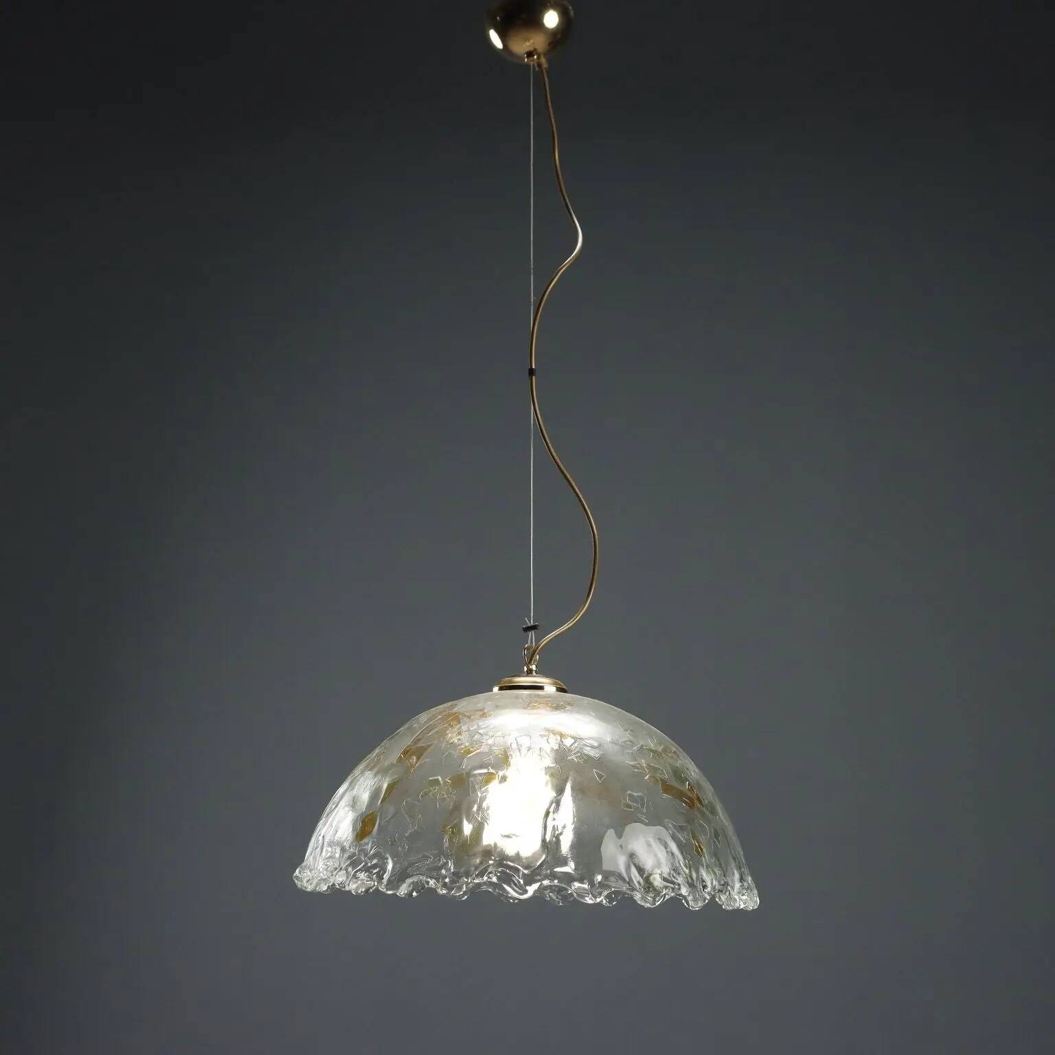 Vintage suspension in coloured and transparent glass from the 1970s.