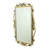 Miroir régence Hollywood métal doré facetté milieu du siècle 74cm