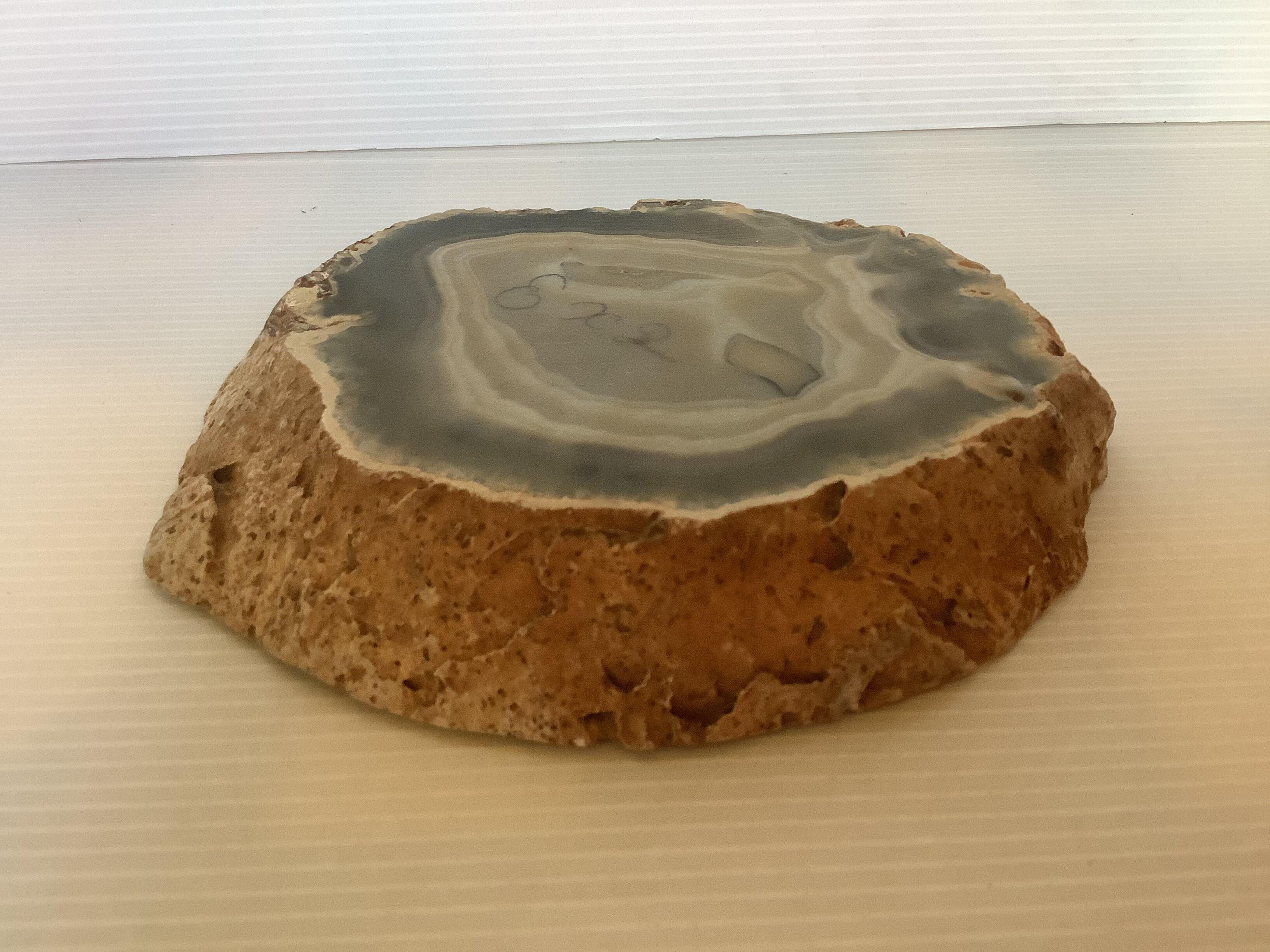Empty pocket blue agate ashtray