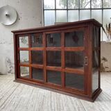 Mahogany sideboard with sliding glass doors