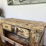 Raw wood workbench