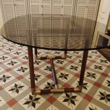 Dining table 70 by Pierre Jolliet mahogany and brass