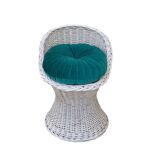 Vintage woven wicker stool 1950