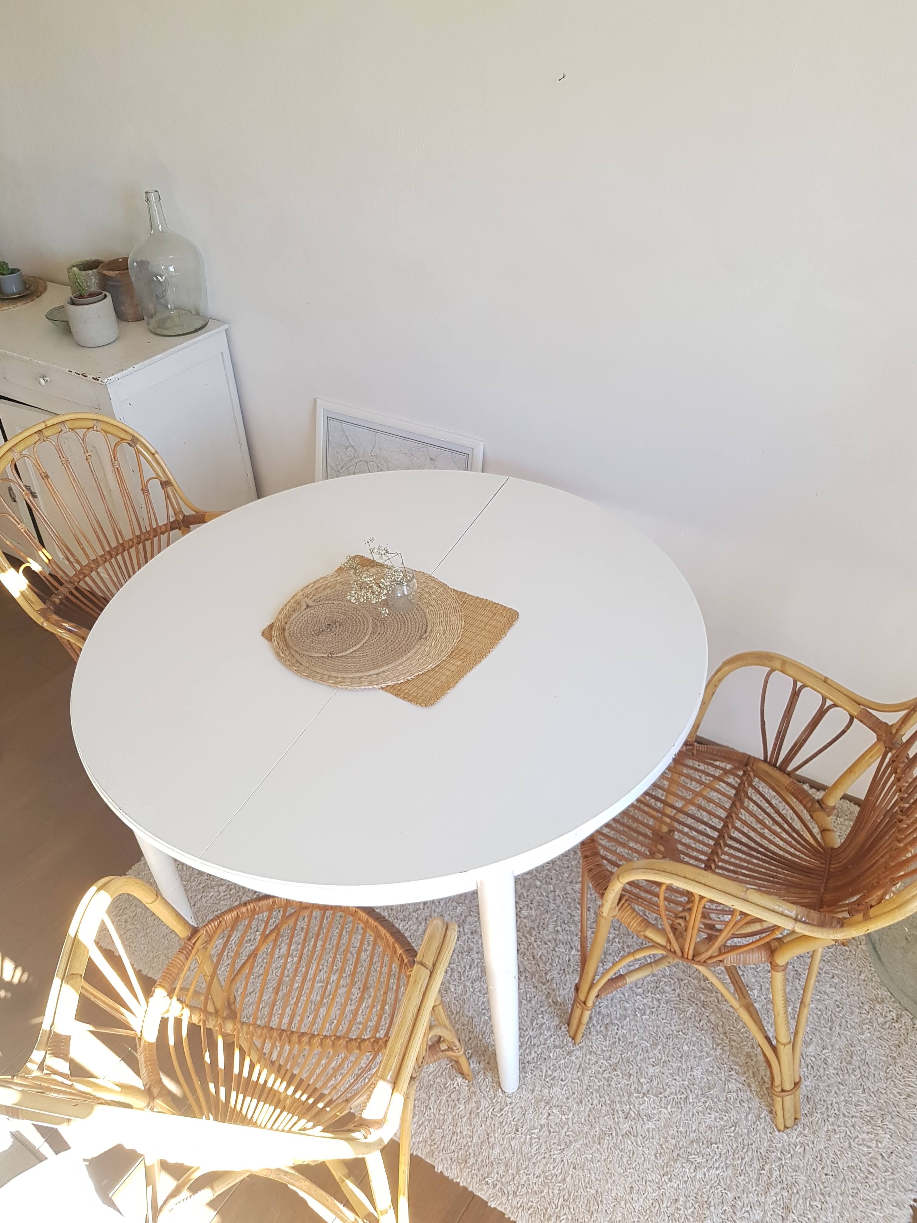 Scandinavian extendable table with butterfly extensions