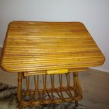 Magazine rack vintage rattan