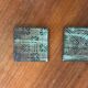 Pair of Robert Picault ceramic trivets with geometric patterns