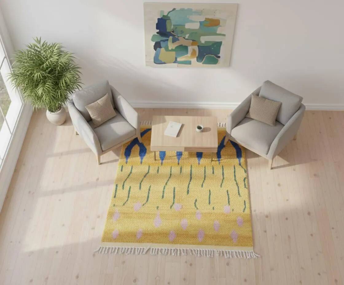 Moroccan rug 100% wool, handmade, 250x150 cm, superior quality.