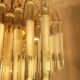 Vintage italian brass and glass chandelier, 1970s
