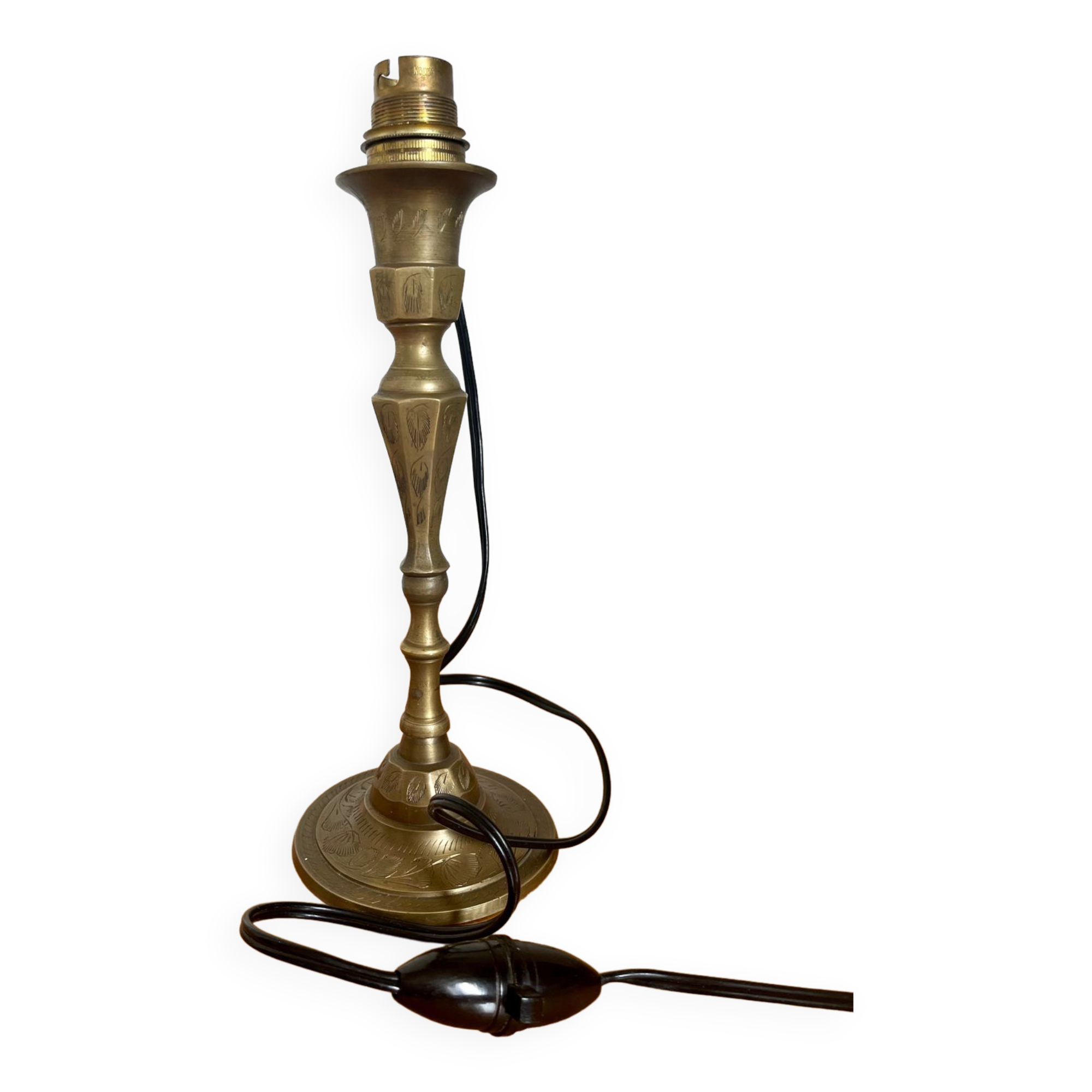 Golden brass candle holder lamp